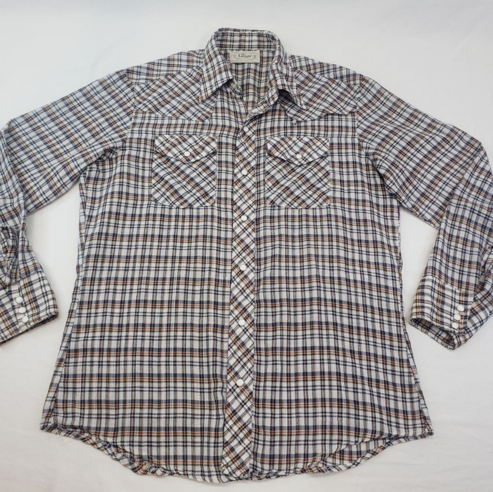Vintage Mr. Leggs LLL Western Shirt Plaid PEARL SNAP Button Men's Size LARGE